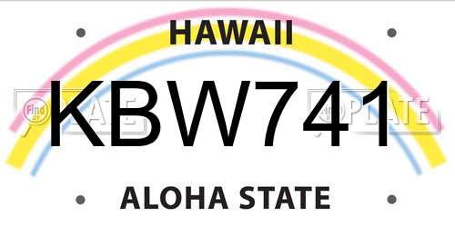 KBW741 Hawaii License Plate