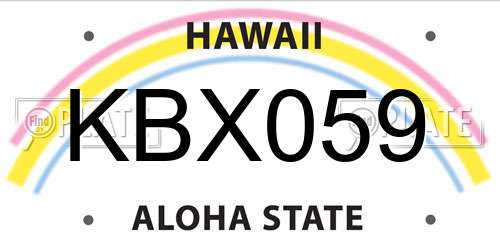 KBX059 Hawaii License Plate