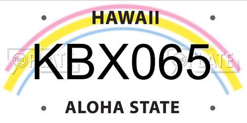 KBX065 Hawaii License Plate