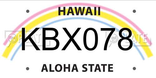 KBX078 Hawaii License Plate