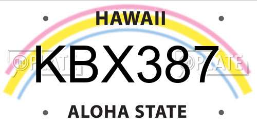 KBX387 Hawaii License Plate