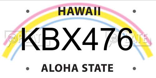KBX476 Hawaii License Plate