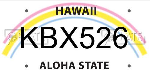 KBX526 Hawaii License Plate