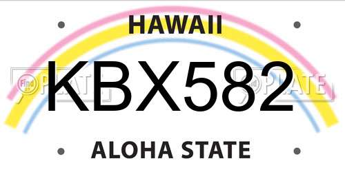 KBX582 Hawaii License Plate