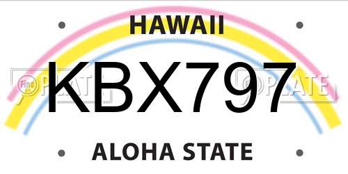 KBX797 Hawaii License Plate
