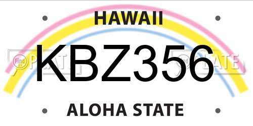 KBZ356 Hawaii License Plate