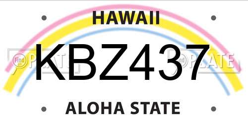 KBZ437 Hawaii License Plate
