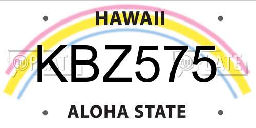 KBZ575 Hawaii License Plate