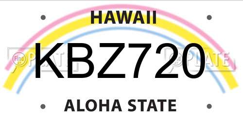 KBZ720 Hawaii License Plate