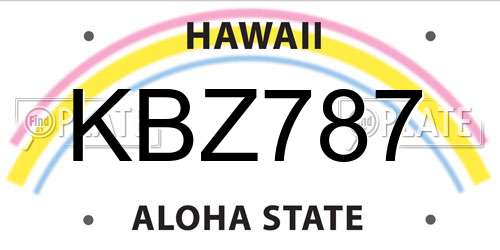 KBZ787 Hawaii License Plate