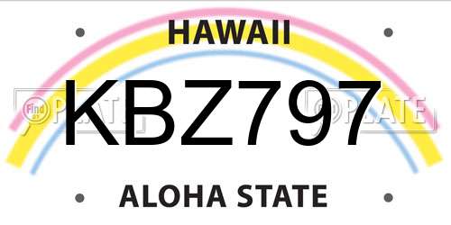 KBZ797 Hawaii License Plate