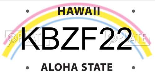 KBZF22 Hawaii License Plate