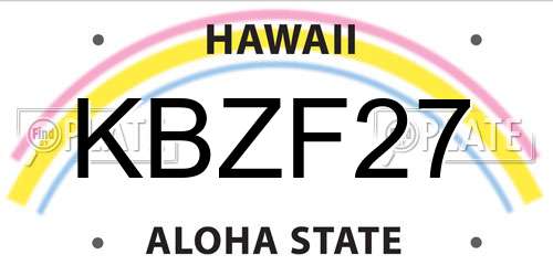 KBZF27 Hawaii License Plate
