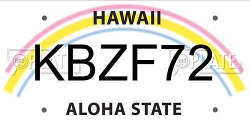 KBZF72 Hawaii License Plate