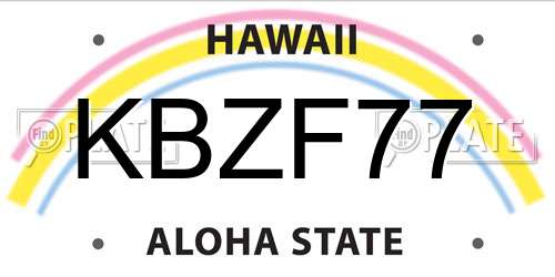KBZF77 Hawaii License Plate