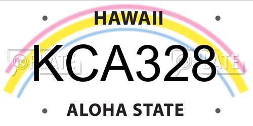 KCA328 Hawaii License Plate