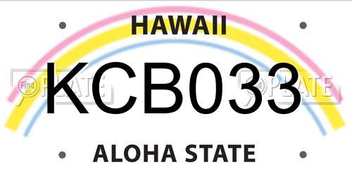 KCB033 Hawaii License Plate