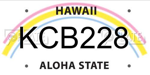 KCB228 Hawaii License Plate