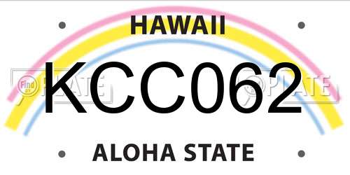 KCC062 Hawaii License Plate