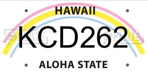 KCD262 Hawaii License Plate