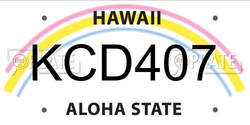 KCD407 Hawaii License Plate