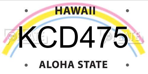 KCD475 Hawaii License Plate