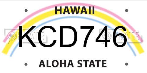 KCD746 Hawaii License Plate