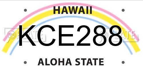 KCE288 Hawaii License Plate
