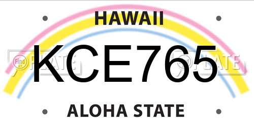 KCE765 Hawaii License Plate