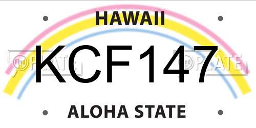 KCF147 Hawaii License Plate