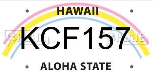 KCF157 Hawaii License Plate