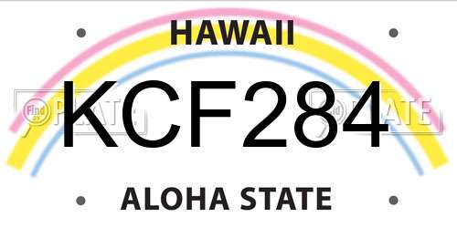 KCF284 Hawaii License Plate