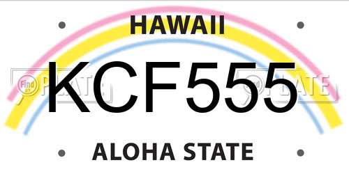 KCF555 Hawaii License Plate