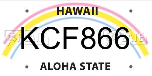 KCF866 Hawaii License Plate