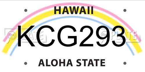 KCG293 Hawaii License Plate