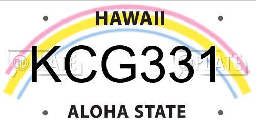 KCG331 Hawaii License Plate
