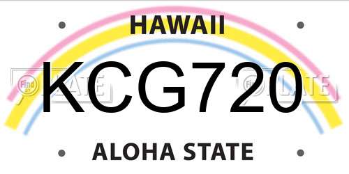 KCG720 Hawaii License Plate