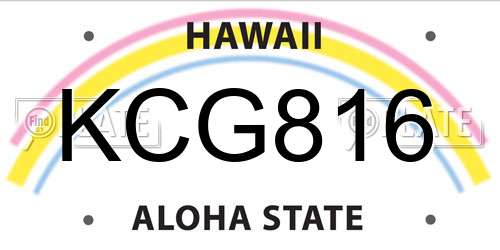 KCG816 Hawaii License Plate
