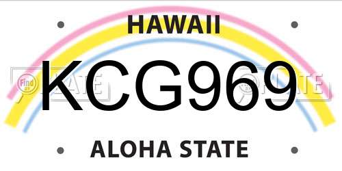 KCG969 Hawaii License Plate
