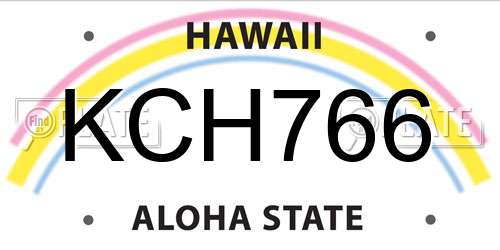 KCH766 Hawaii License Plate