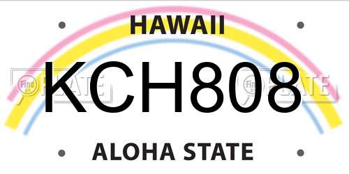KCH808 Hawaii License Plate
