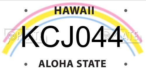 KCJ044 Hawaii License Plate