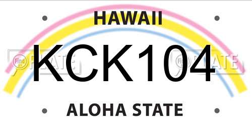 KCK104 Hawaii License Plate