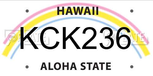 KCK236 Hawaii License Plate