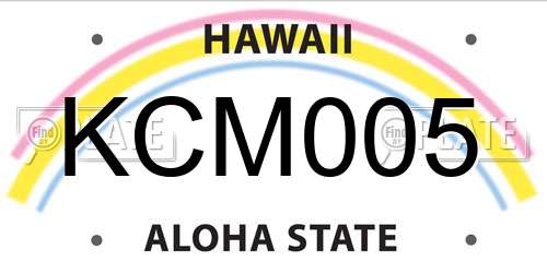 KCM005 Hawaii License Plate