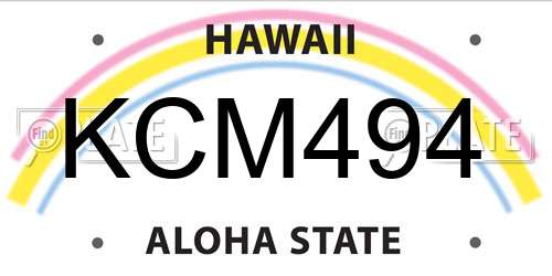 KCM494 Hawaii License Plate