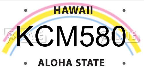 KCM580 Hawaii License Plate