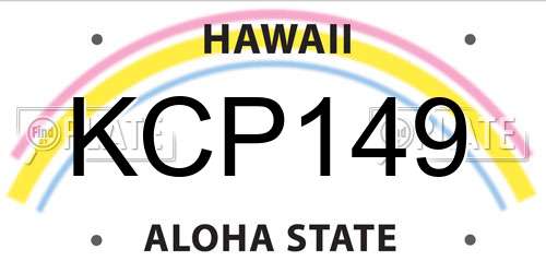 KCP149 Hawaii License Plate