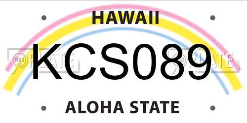 KCS089 Hawaii License Plate