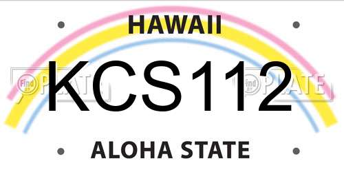 KCS112 Hawaii License Plate
